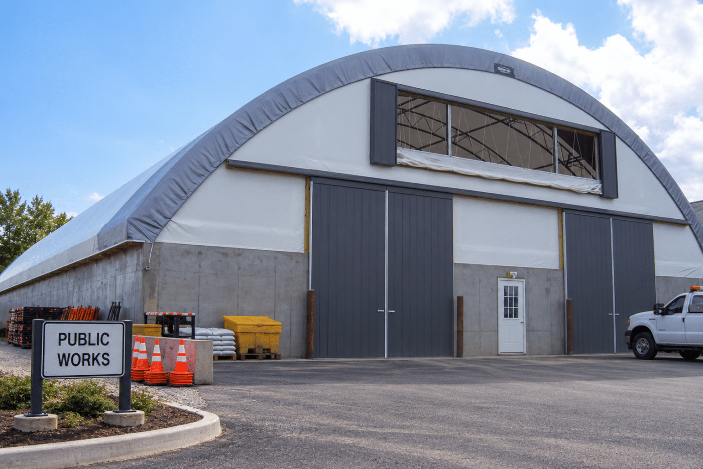 municipal public works hoop frame building